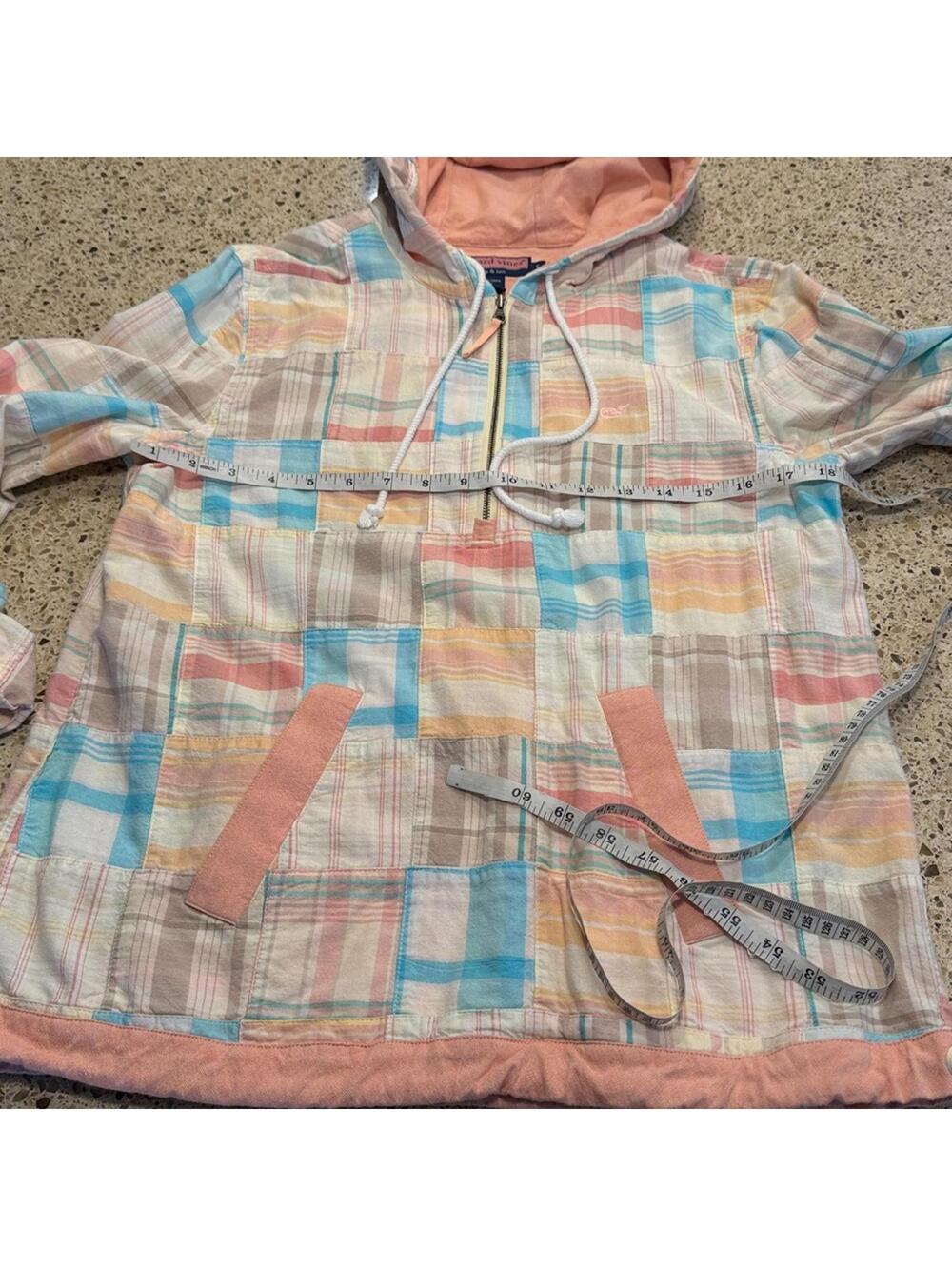 Vineyard Vines Zip Pullover Plaid Patchwork Jacket - Picture 5 of 8